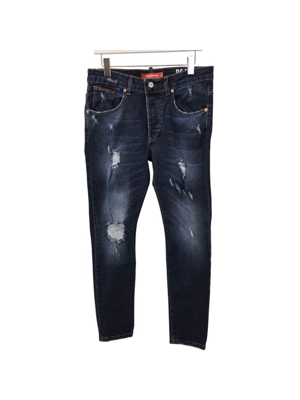 NWT Takeshy Kurosawa Jackson Con Zip Fly Distressed Tapered Jeans Size 34
